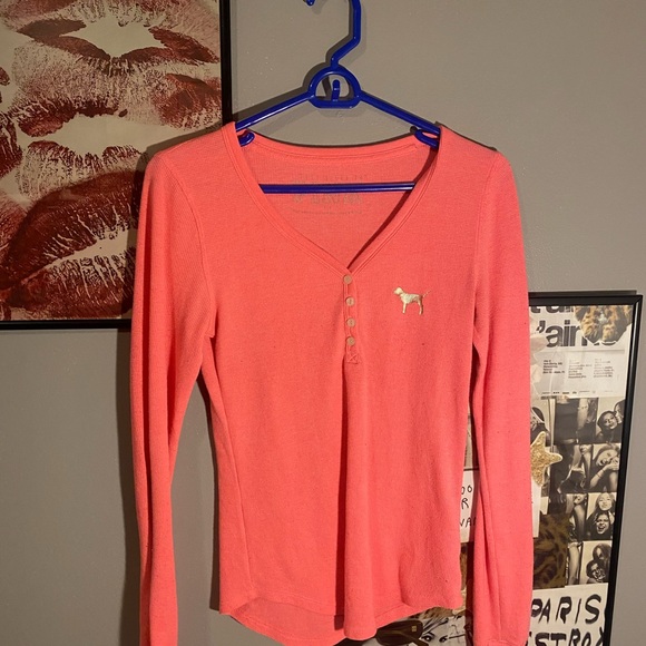 PINK Victoria's Secret Tops - Vintage Victorias Secrete Pink Long Sleeve Top